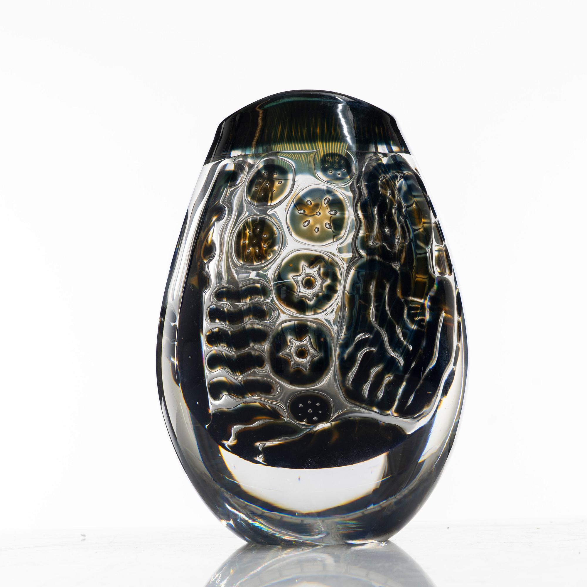 Edvin Öhrström, an Ariel glass vase "The Girl and the Gondolier", Orrefors 1959.