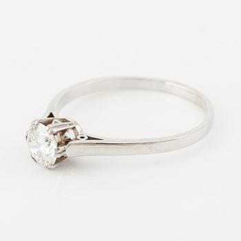 Ring, 18K white gold with a brilliant-cut diamond 0.65 ct.