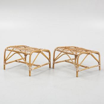 A Rattan Garden Set, 5 pieces, circa 1940s.