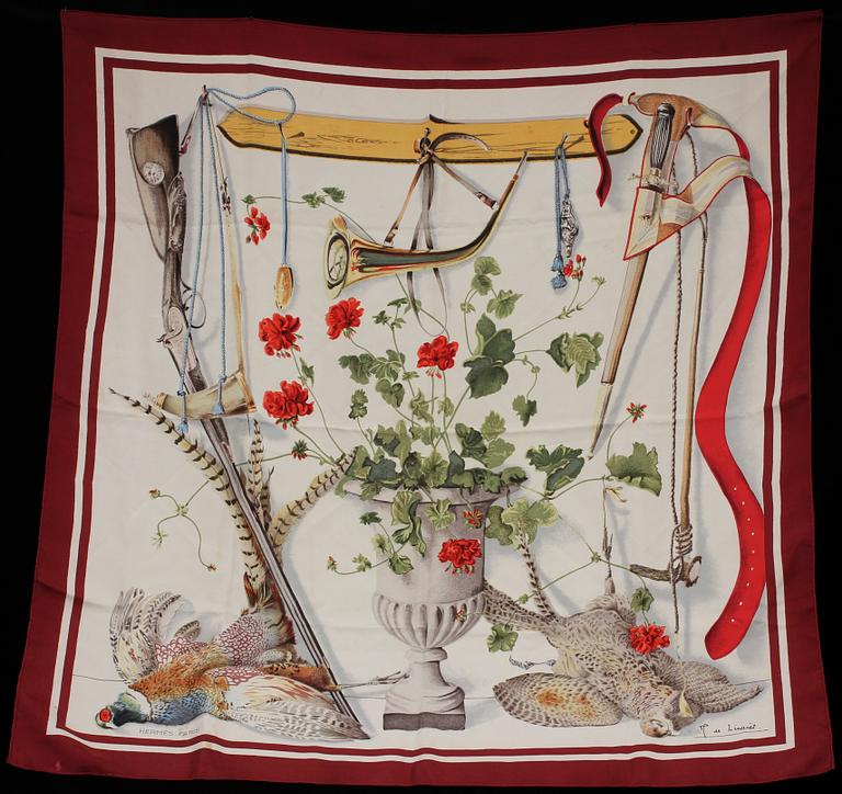 SCARF, siden, "Fleurs et Gibiers", Hermès, Paris, 1900-talets fjärde kvartal.