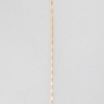 Necklace of 14K and 18K gold with a cultured pearl.