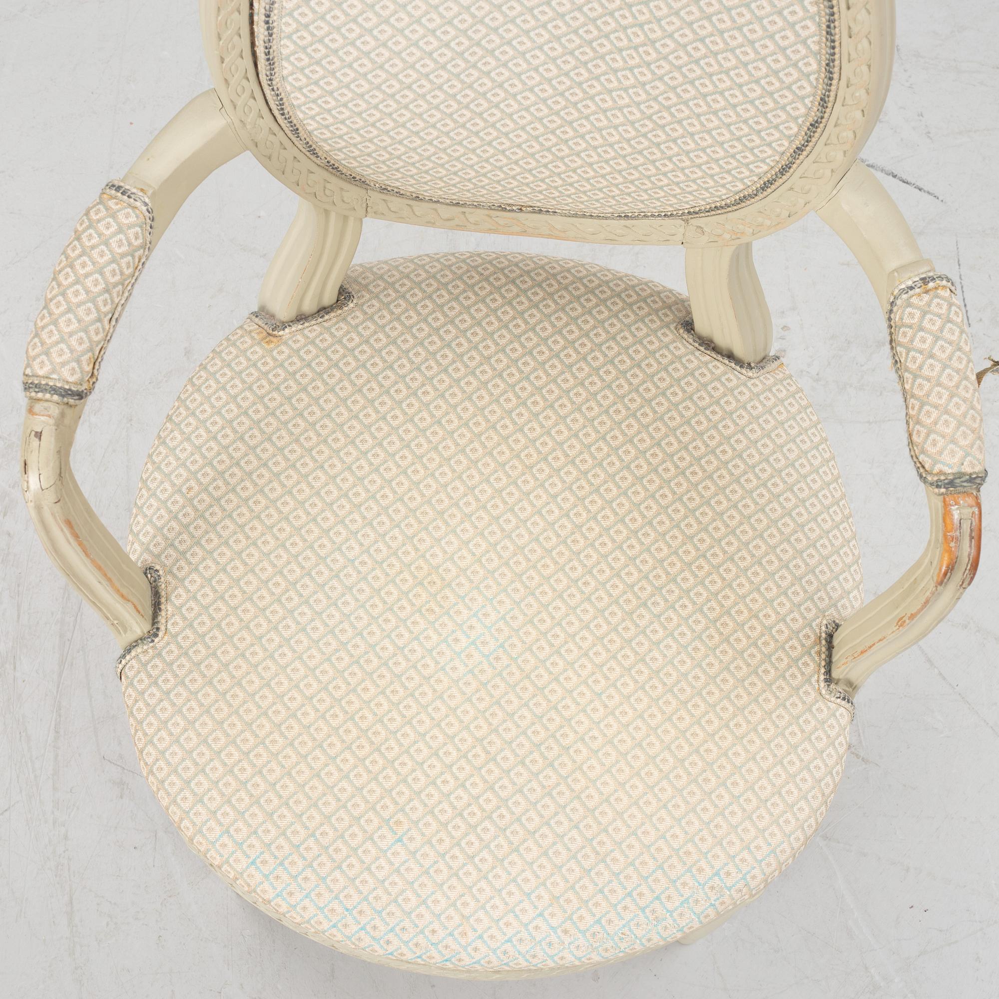 A Gustavian armchair, Sweden, end of the 18th century.