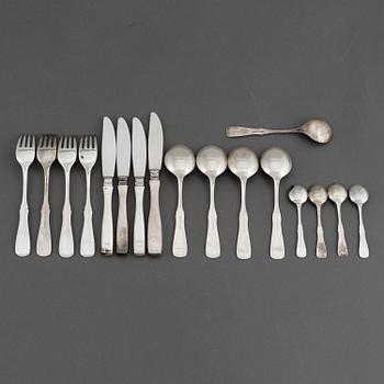 A Erik Löfman part silver cutlery set, "Uppsala", Marked MEMA.