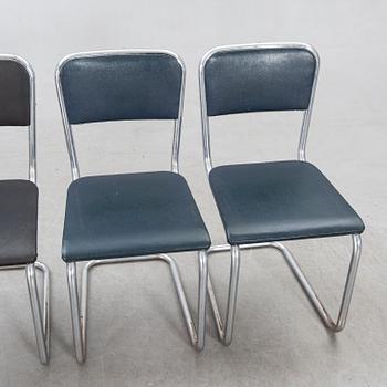 Chairs, "steel tube chair", 1940s-50s, 4 pcs.