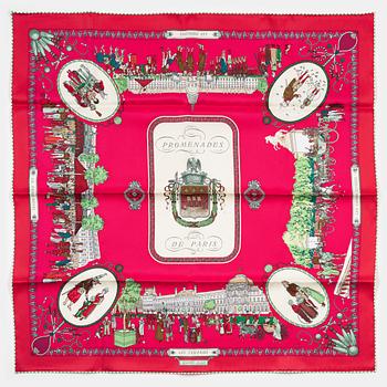 Hermès, a 'Promenades de Paris' twill silk scarf.