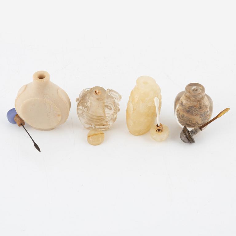 Nine snuff bottles, China, 20th century.