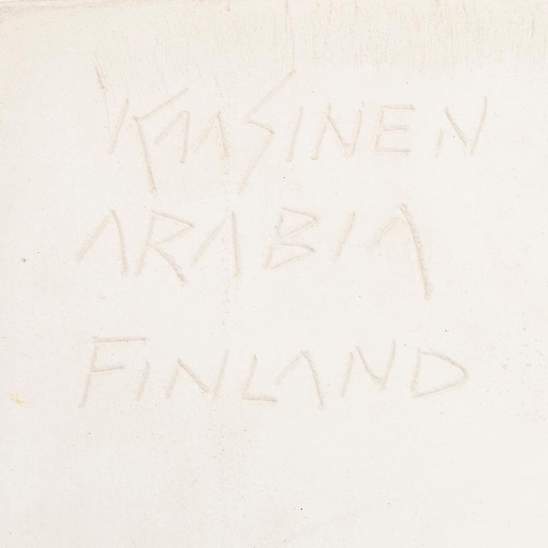 Taisto Kaasinen, relief, stengods, signerad Kaasinen Arabia Finland.