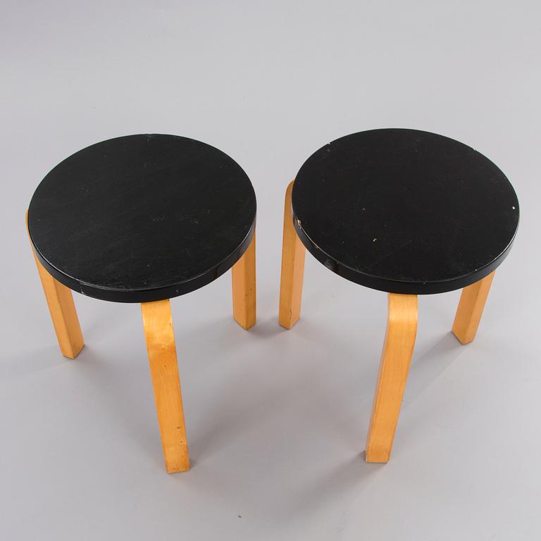 Two Mid 20th Century '60' stools for Artek.