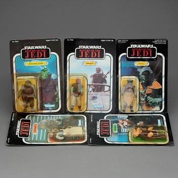 STAR WARS, 5 stycken actionfigurer, Kenner samt Palitoy, 1983.