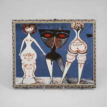 VÄGGPLAKETT, porslin, Max Walter Svanberg, Rörstrand, 1900-talets andra hälft.
