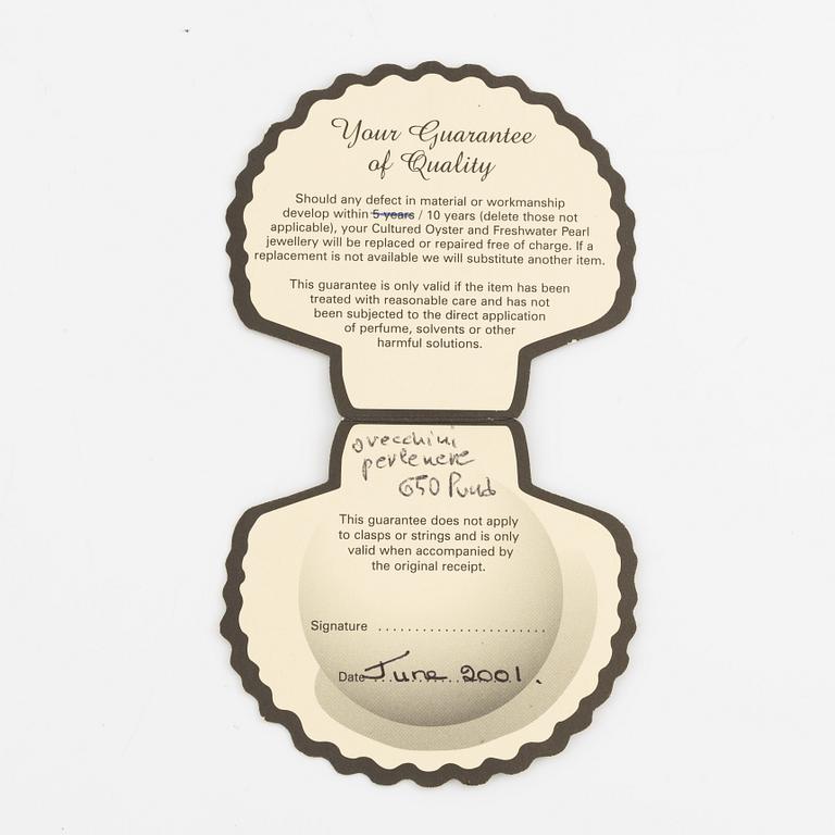 Ett par örhängen 18K vitguld med odlade pärlor och runda briljantslipade diamanter.