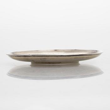Philippe Berthier, bägare med fat, silver (.950), diamanter, Paris, 1800-talets mitt.