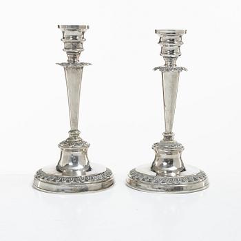 Jonas Lindberg, ljusstakar, ett par, silver, empire, Stockholm 1835.