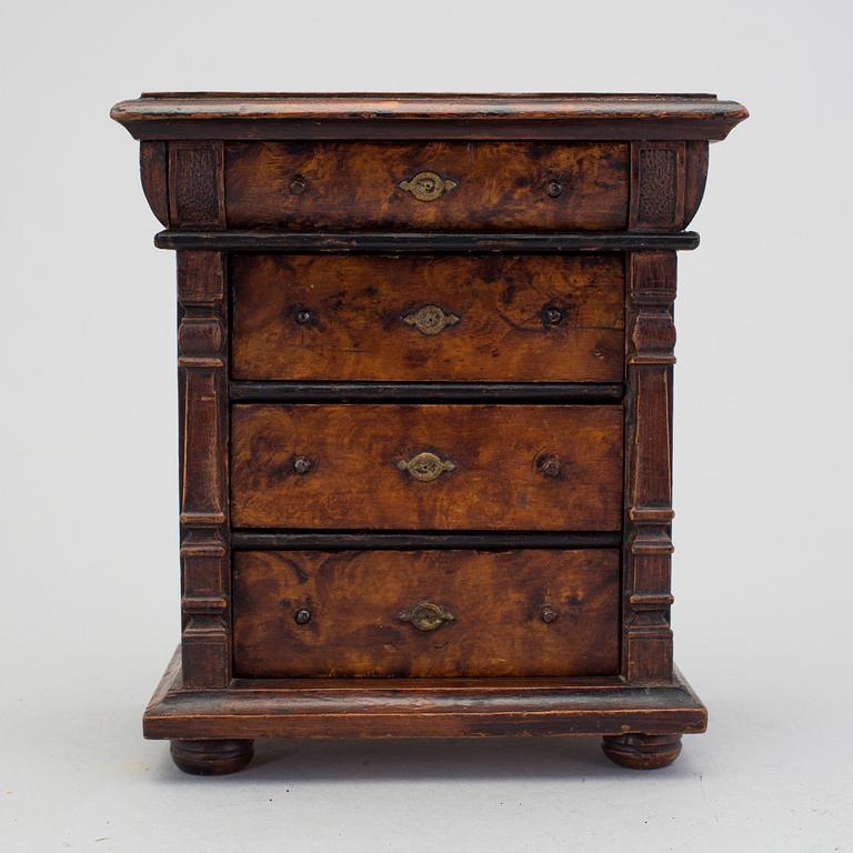 MINIATYRBYRÅ, nyrenässans, 1800-talets slut.