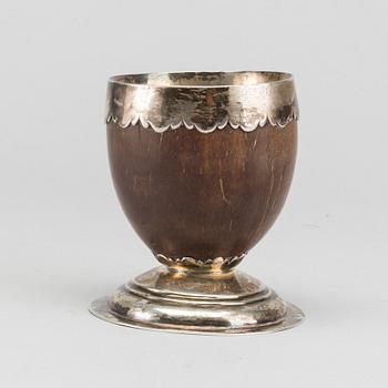 A probably 19th century silver and coconut cup.