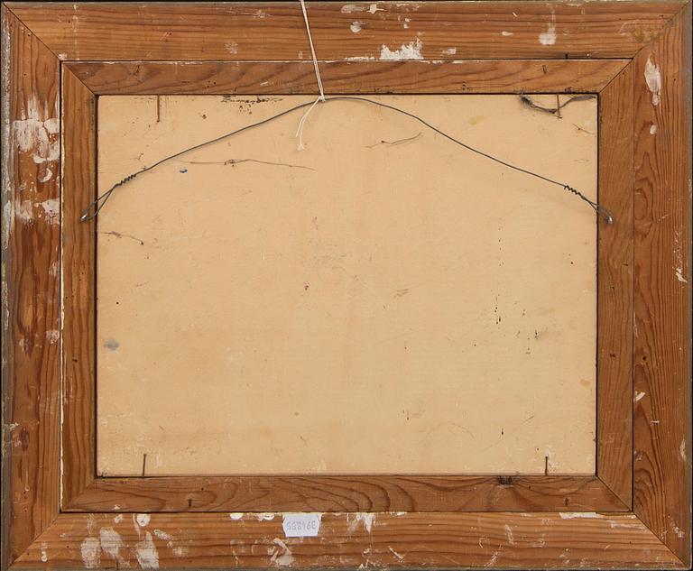 Axel Olson, oil on panel signed and dated 45.