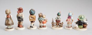 FIGURER, 7 st, porslin, MJ Hummel, Goebel, 1900-talets mitt.