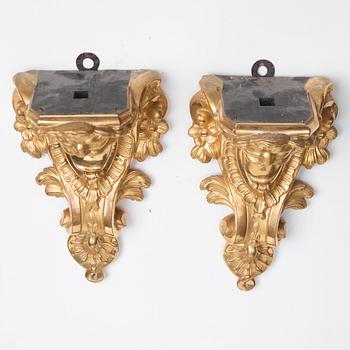 A pair of Swedish Rococo consoles, 1700's.