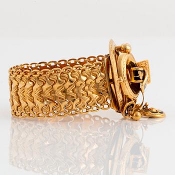 An 18K gold and enamel bracelet, by Möllenborg.