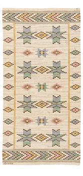 132. Märta Måås-Fjetterström, a carpet, "Vit botten", flat weave, ca 241 x 120 cm, signed AB MMF.