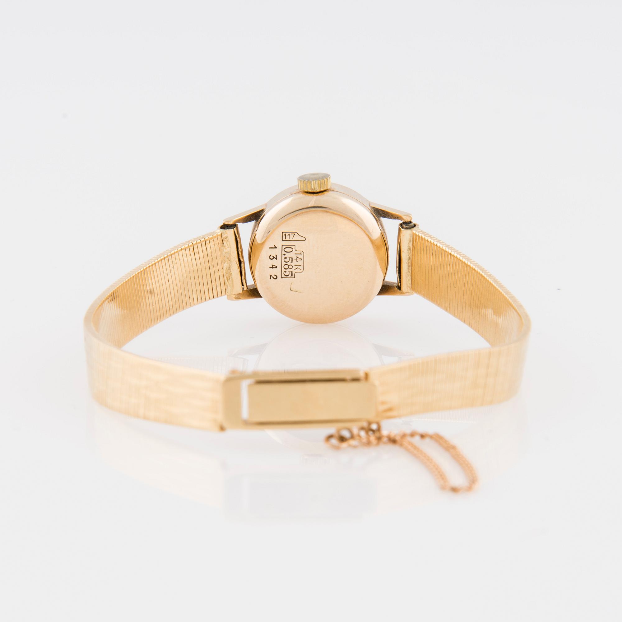 ARMBANDSUR, dam, 14K guld, Helvetia, guldarmband 18K.