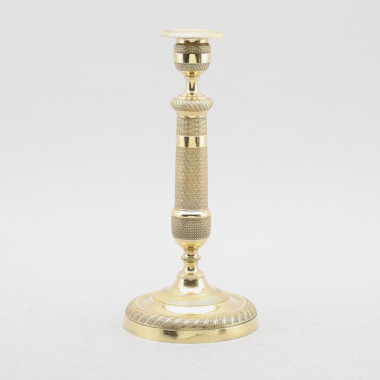 LJUSSTAKE, empire, förgylld brons, 1800-talets första hälft.
