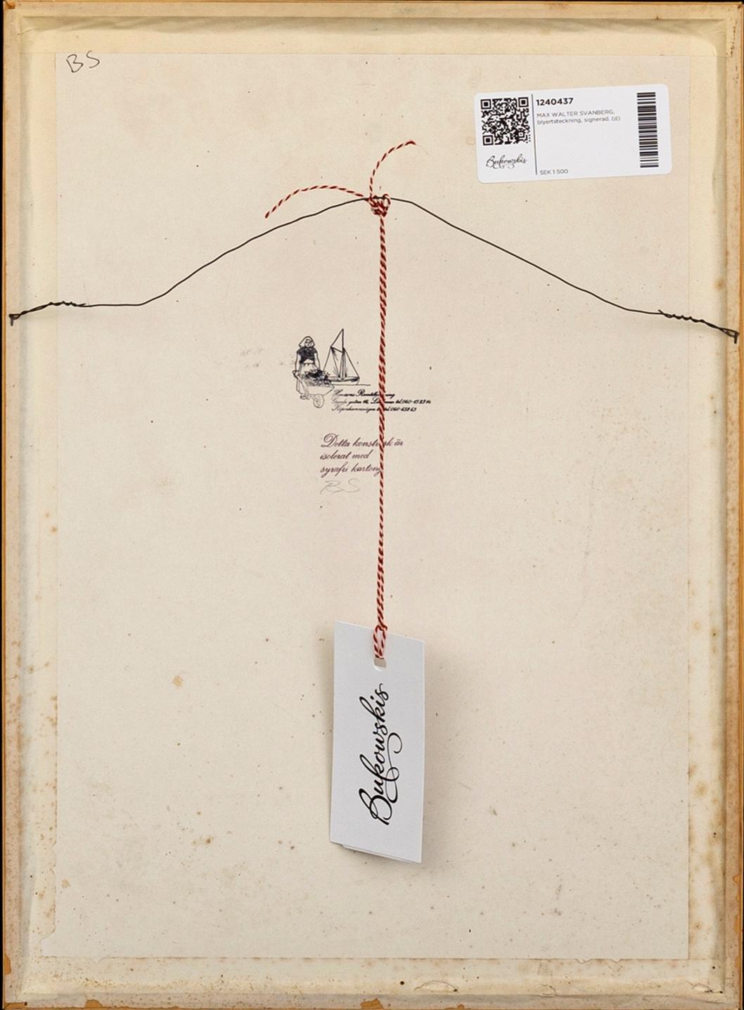 MAX WALTER SVANBERG, blyertsteckning, signerad.