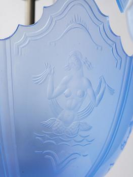 Edward Hald, a Swedish Grace ceiling lamp, Orrefors, 1920s.