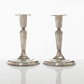 Ljusstakar, ett par, silver, K&EC, Göteborg, 1956.