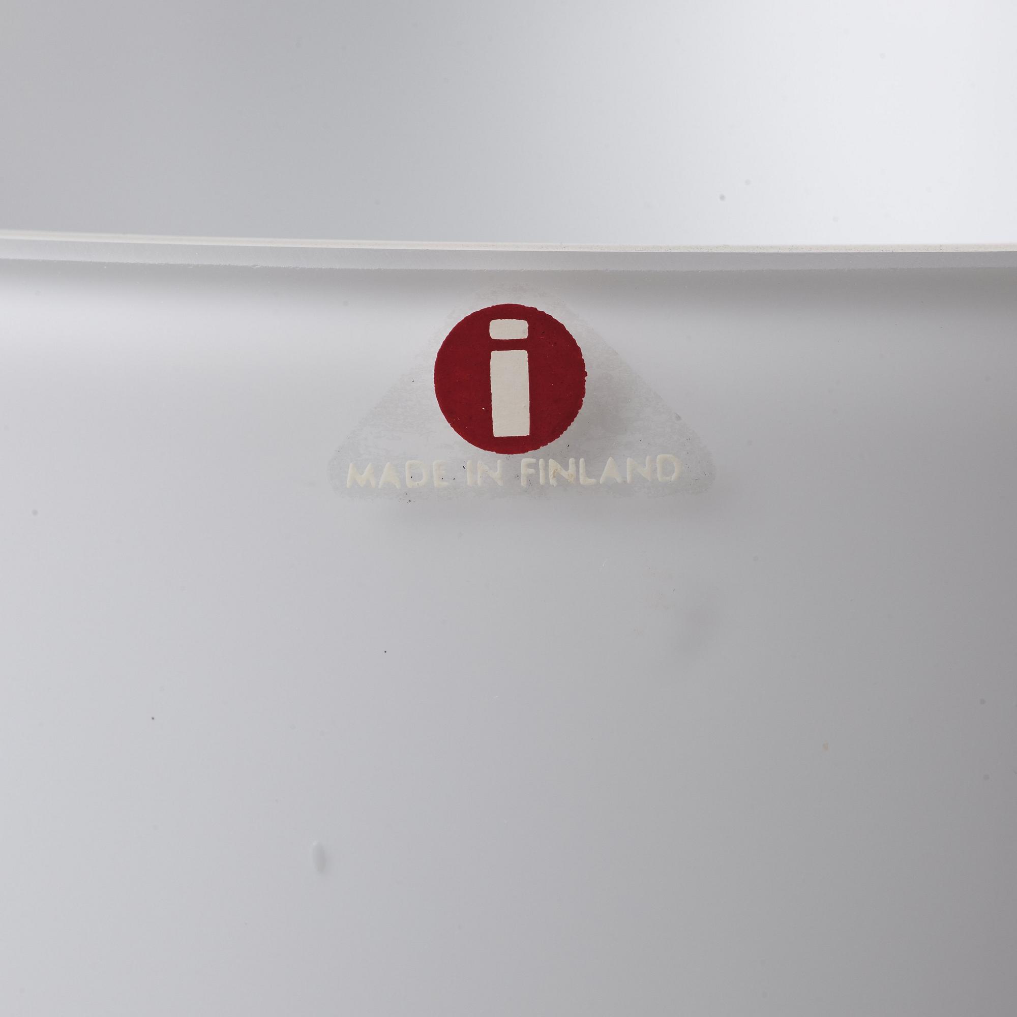 Alvar Aalto, a white mould blown glass vase, Iittala, Finland, model 3031.