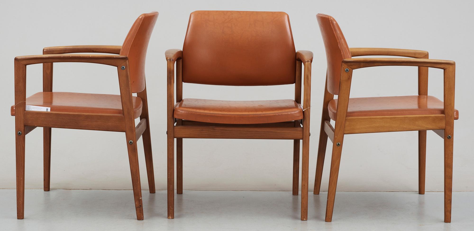 KARMSTOLAR, 3 st, möjligen Börge Mogensen, 1960-tal.