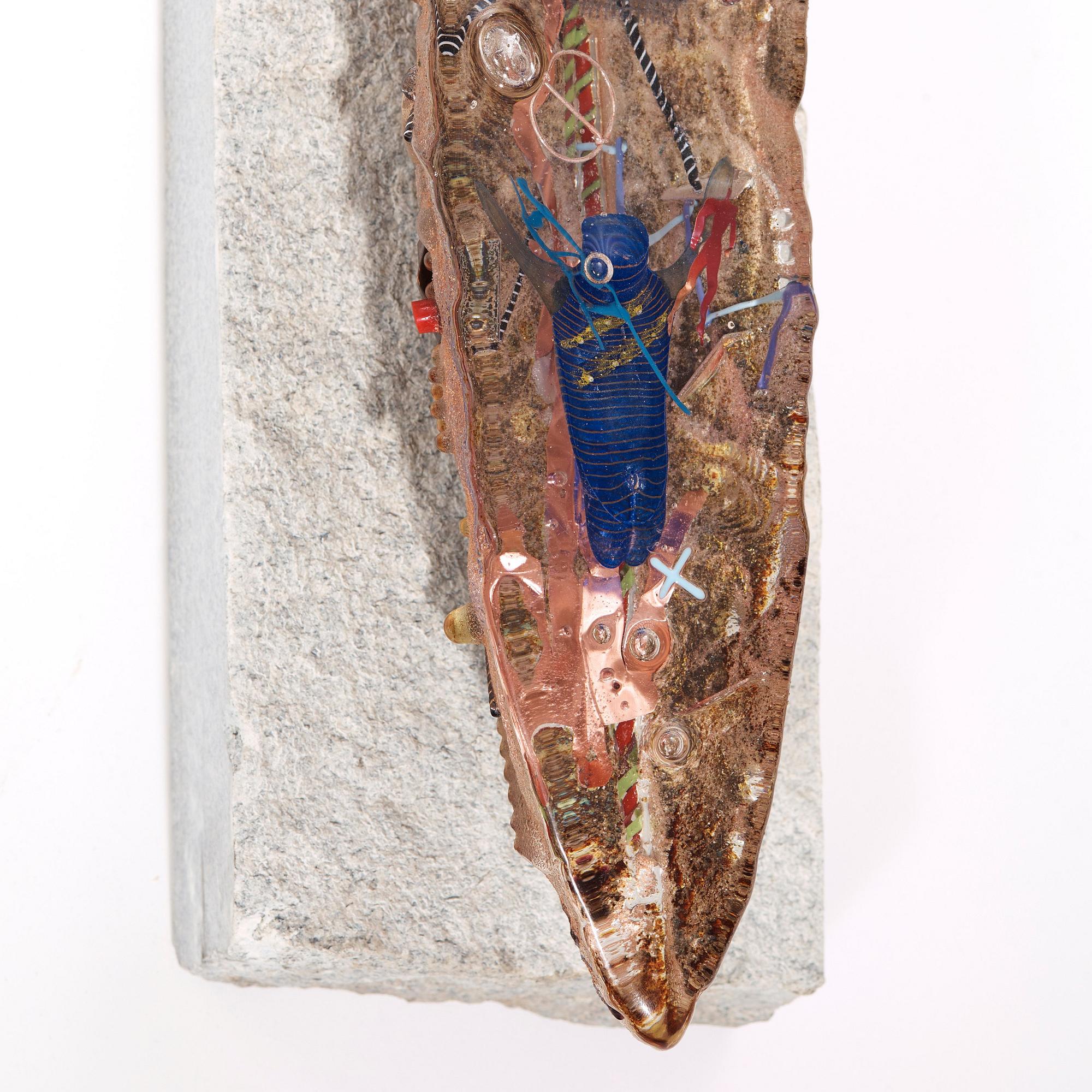 Bertil Vallien, a sand cast glass sculpture, Kosta Boda, Sweden 1988.