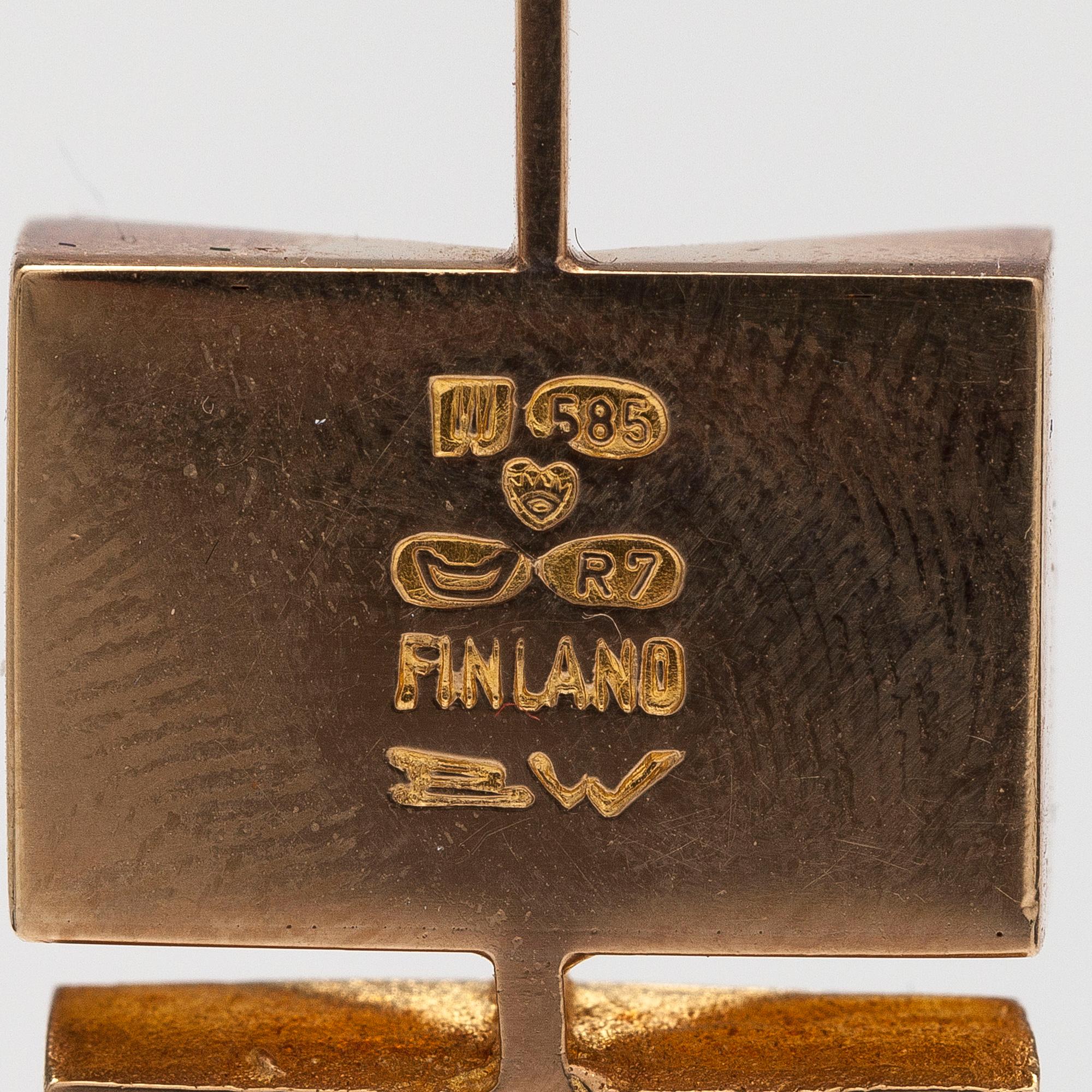 BJÖRN WECKSTRÖM HALSBAND "Narcissos", 14K guld, rökkvarts och bergskristall. Lapponia 1970.