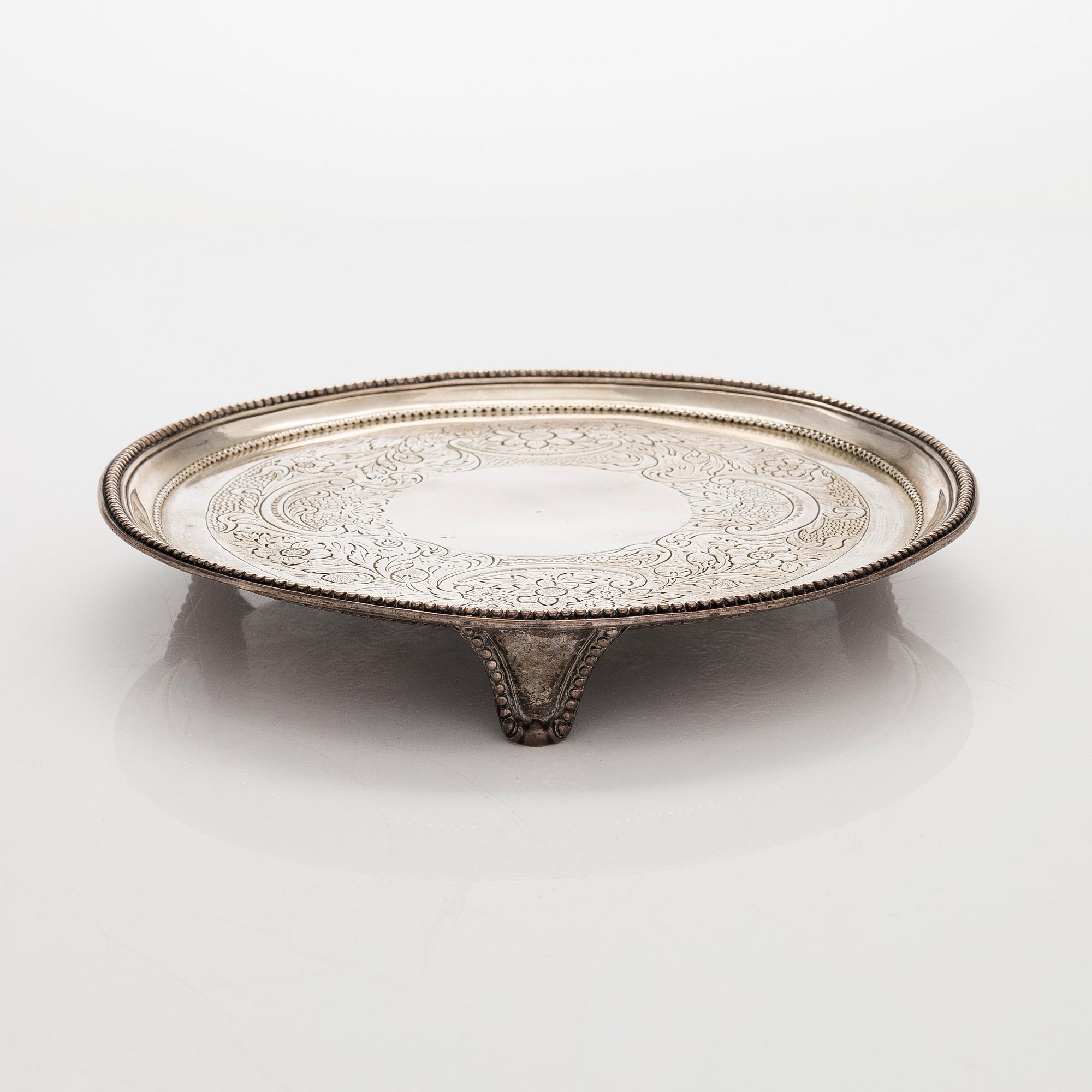 A sterling silver salver, maker's mark Robert Jones I, London ca 1781.