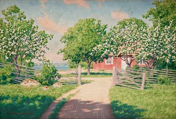 892. Johan Krouthén, Blooming apple tree.