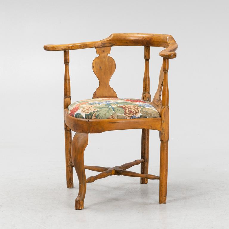 A Rococo armchair, mid 18th century.