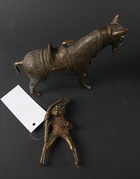 FIGURINER, 2 st, brons/metall.