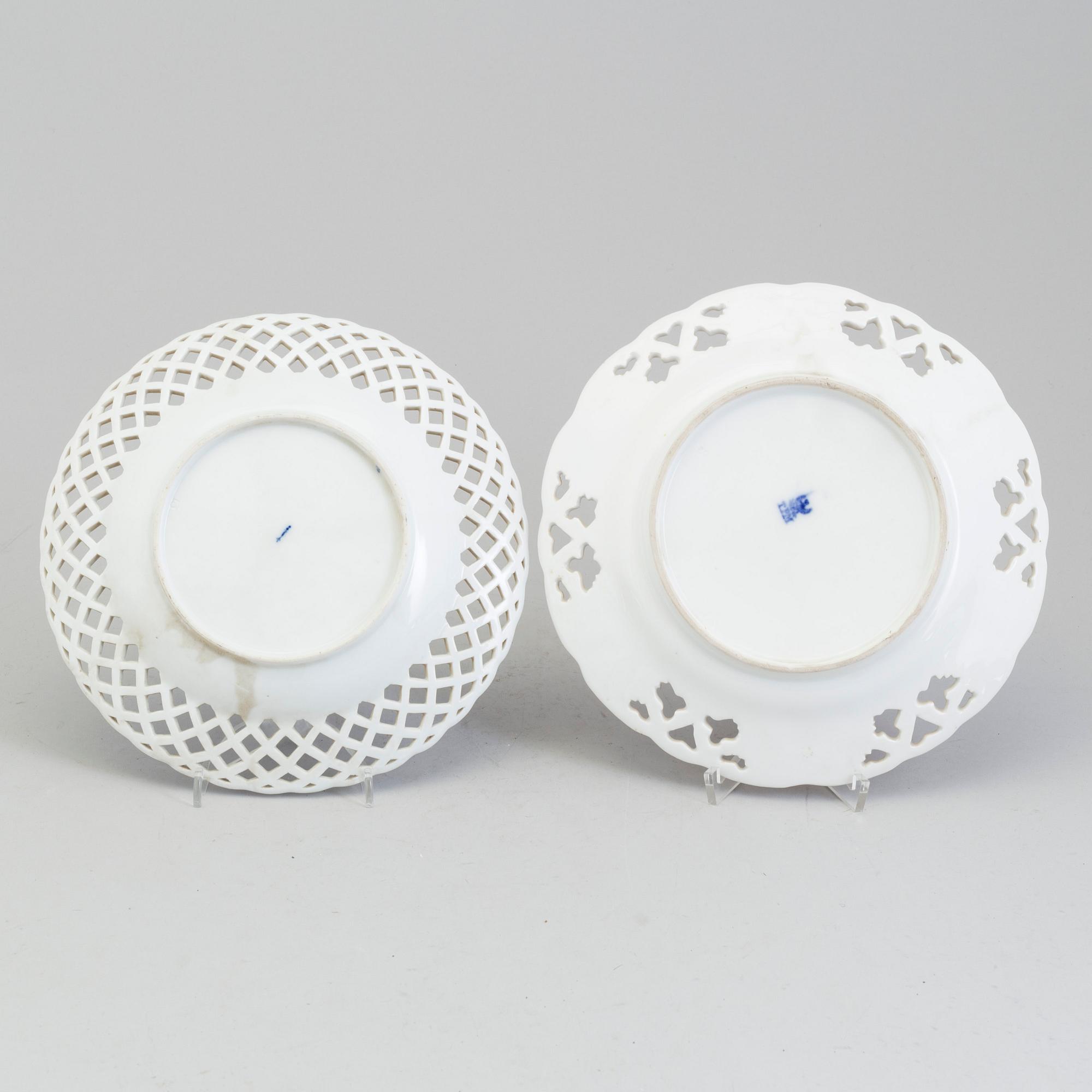 Four porcelain plates, Germany and France, 19th century.