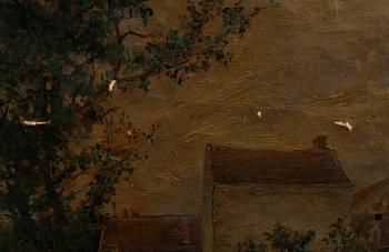 ANTON GENBERG. Olja på duk. Sign A. Genberg, Grez.