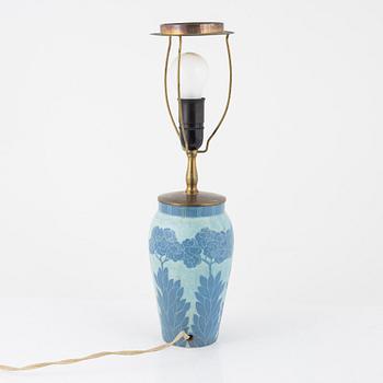 Josef Ekberg, a 'Sgrafitto' vase/table lamp, Gustavsberg, Sweden, 1913.
