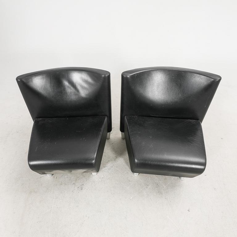 A set of eight leather easychairs by Erik Jørgensen Møbelfabrik, Svendborg, Denmark.