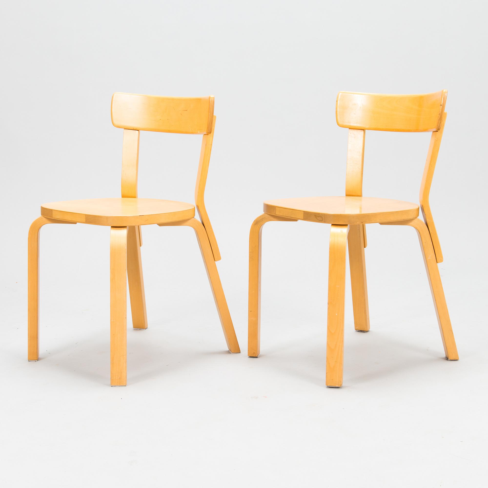 ALVAR AALTO, A table 82A and 6 chairs 69, Artek, latter half of the 20th century.
