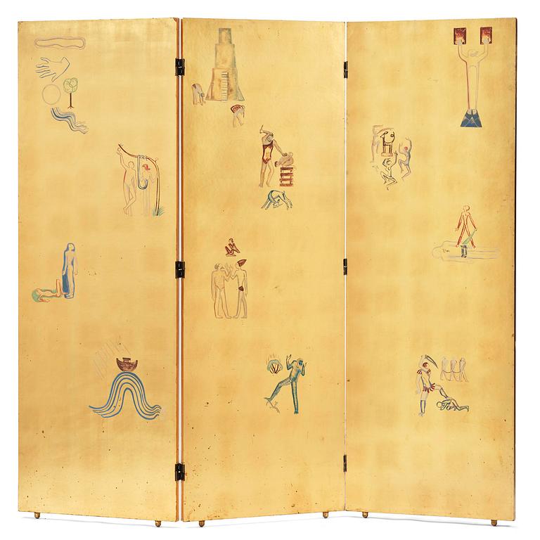 Einar Luterkort, a unique Swedish Grace folding screen, 1930s.