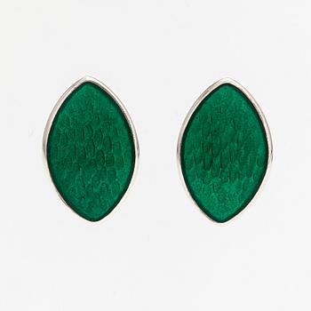 Pekka Piekäinen, A pair of sterling silver earrings "Marquise" with enamel. Platinoro, Turku.