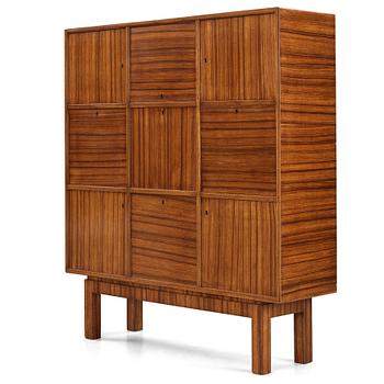 Erik Lund, a zebrano venereed cabinet, Georg Ryman Snickeriverkstäder for the 1930 Stockholm Exhibition.