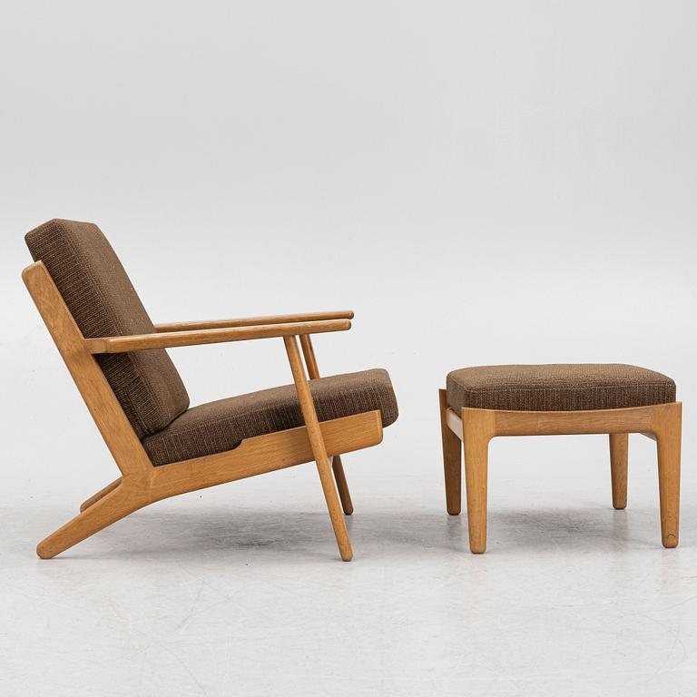 Hans J. Wegner, a "GE 290" armchairs with ottoman, Getama, Gedsted, Denmark.