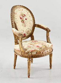 KARMSTOL, gustaviansk stil, 1800-tal.
