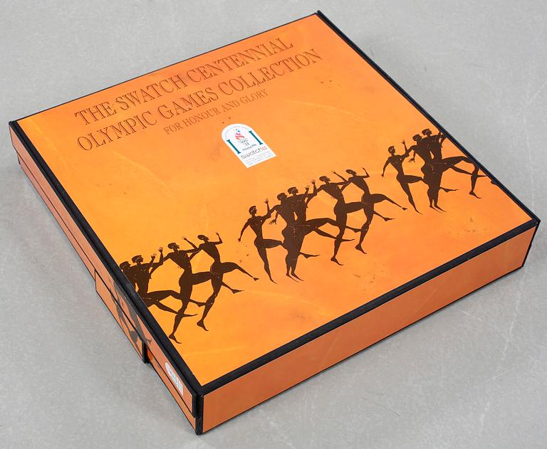 SWATCH, Olympic Special, Honour and Glory, set with 9 pcs of wristwatches.