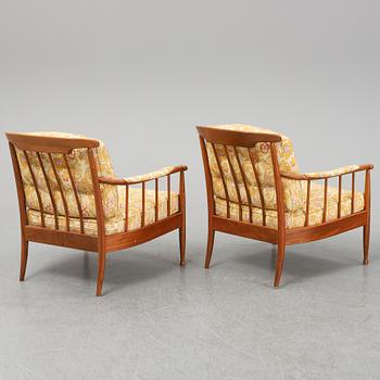 A pair of easy chairs 'Skrindan' by Kerstin Hörlin-Holmquist, OPE.