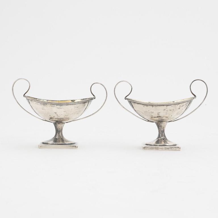 A pair of Swedish Parcel-Gilt Silver Salt Cellars, mark of Olof Hellbom,  Stockholm 1816.